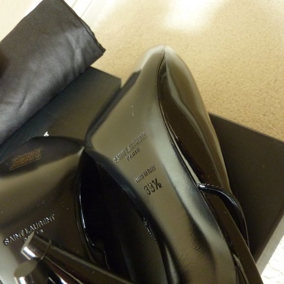 SAINT LAURENT Venus 100mm Patent Slingback High-heel Lady Pumps (Black) - NEW